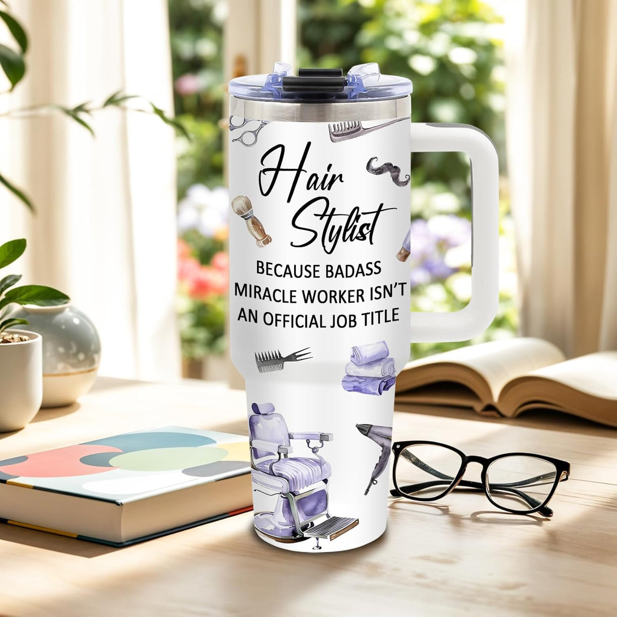 Funny Saying Tumbler 40oz, Insulated Motivational Gifts for Women Man | Minimalist Design Tumbler Leakproof, Depression Support Gift for Women Man, Fathers Day Birthday Gift for Coworker, 1 Pack