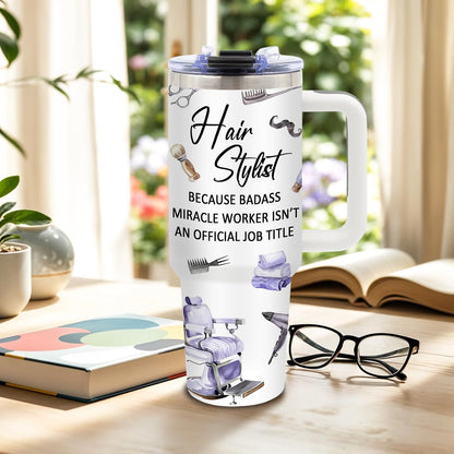 Funny Saying Tumbler 40oz, Insulated Motivational Gifts for Women Man | Minimalist Design Tumbler Leakproof, Depression Support Gift for Women Man, Fathers Day Birthday Gift for Coworker, 1 Pack