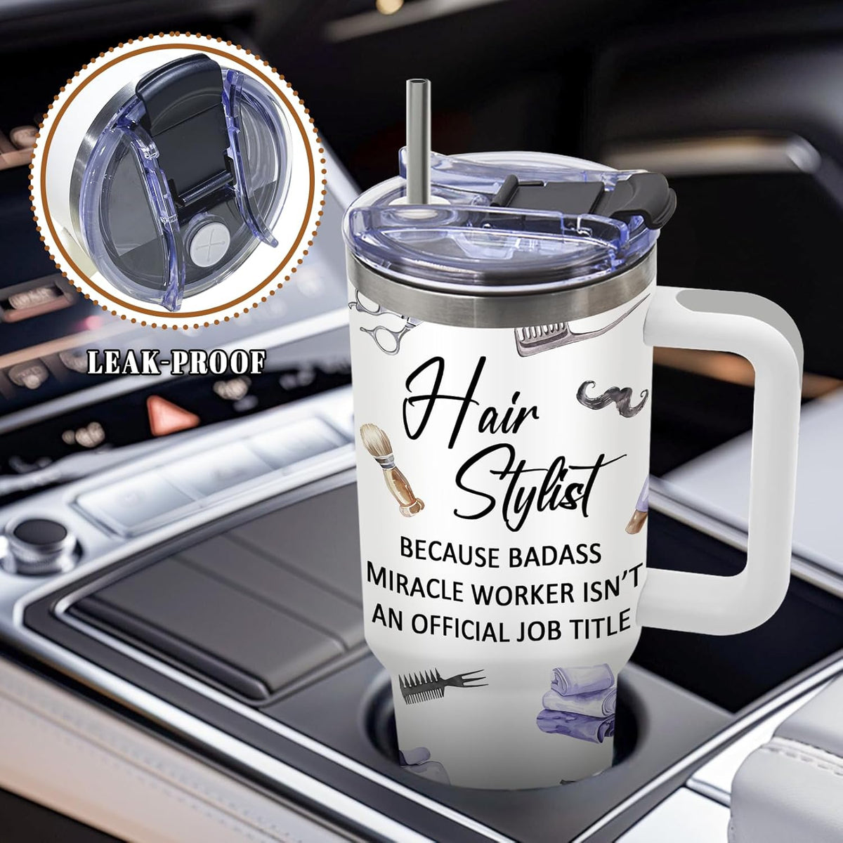Funny Saying Tumbler 40oz, Insulated Motivational Gifts for Women Man | Minimalist Design Tumbler Leakproof, Depression Support Gift for Women Man, Fathers Day Birthday Gift for Coworker, 1 Pack