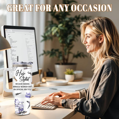 Funny Saying Tumbler 40oz, Insulated Motivational Gifts for Women Man | Minimalist Design Tumbler Leakproof, Depression Support Gift for Women Man, Fathers Day Birthday Gift for Coworker, 1 Pack