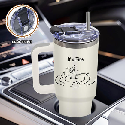 Funny Saying Tumbler 40oz, Insulated Motivational Gifts for Women Man | Minimalist Design Tumbler Leakproof, Depression Support Gift for Women Man, Fathers Day Birthday Gift for Coworker, 1 Pack