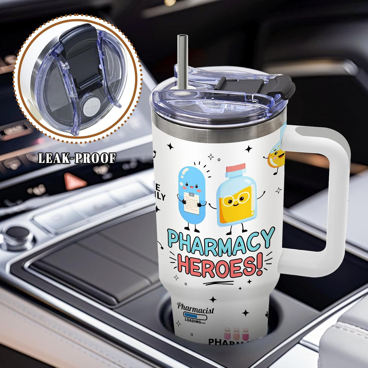 Funny Saying Tumbler 40oz, Insulated Motivational Gifts for Women Man | Minimalist Design Tumbler Leakproof, Depression Support Gift for Women Man, Fathers Day Birthday Gift for Coworker, 1 Pack