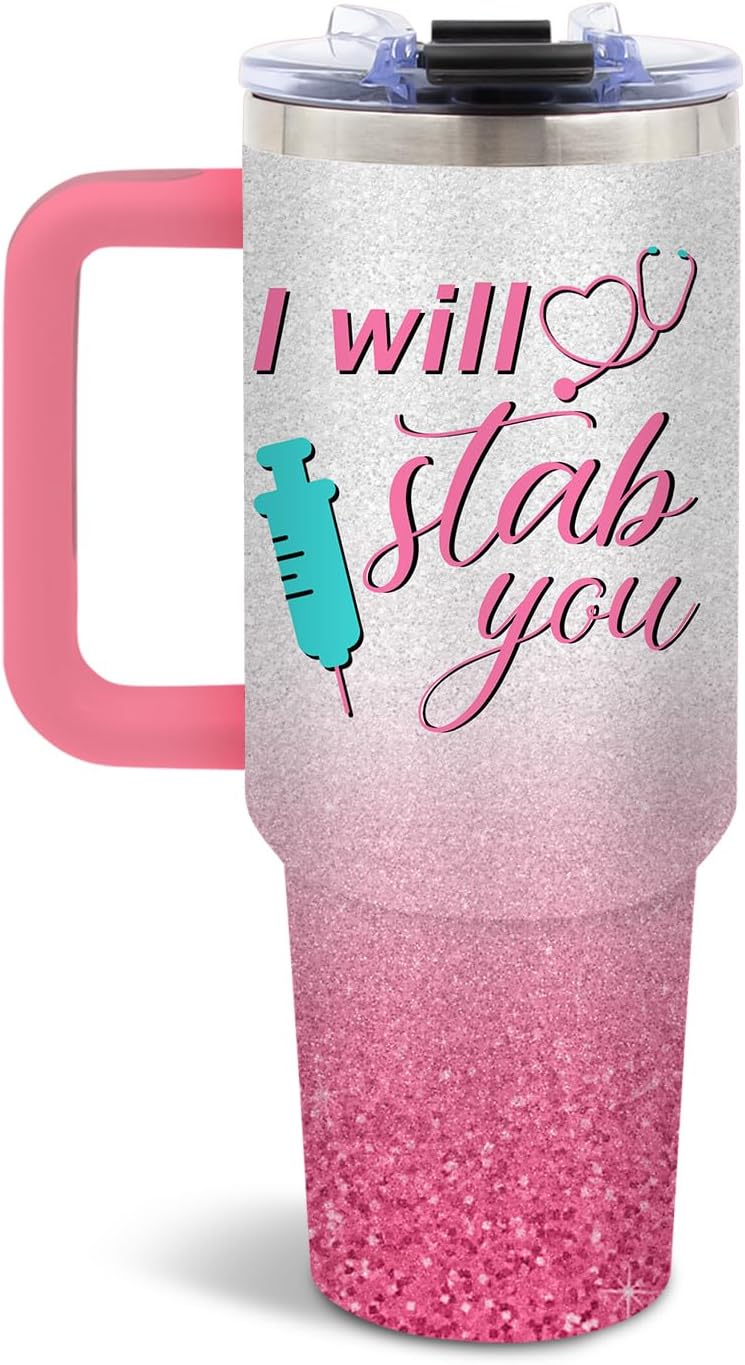 Funny Saying Tumbler 40oz, Insulated Motivational Gifts for Women Man | Minimalist Design Tumbler Leakproof, Depression Support Gift for Women Man, Fathers Day Birthday Gift for Coworker, 1 Pack