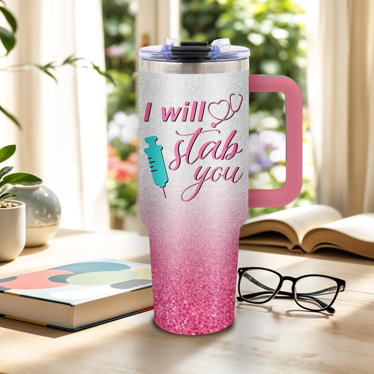 Funny Saying Tumbler 40oz, Insulated Motivational Gifts for Women Man | Minimalist Design Tumbler Leakproof, Depression Support Gift for Women Man, Fathers Day Birthday Gift for Coworker, 1 Pack