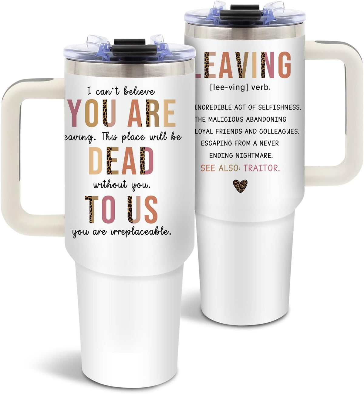 Funny Saying Tumbler 40oz, Insulated Motivational Gifts for Women Man | Minimalist Design Tumbler Leakproof, Depression Support Gift for Women Man, Fathers Day Birthday Gift for Coworker, 1 Pack