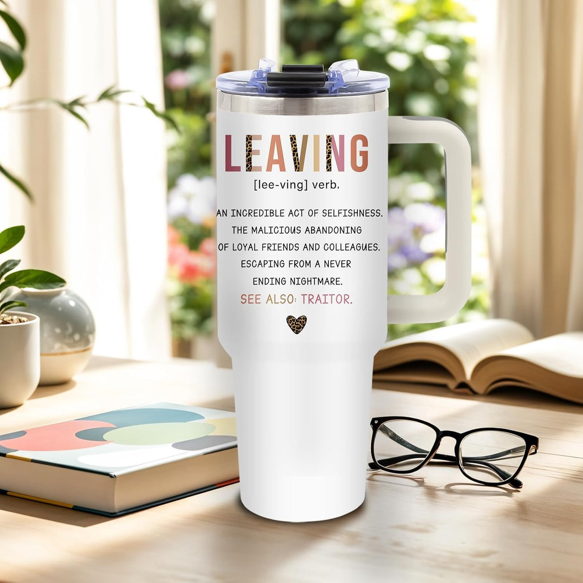 Funny Saying Tumbler 40oz, Insulated Motivational Gifts for Women Man | Minimalist Design Tumbler Leakproof, Depression Support Gift for Women Man, Fathers Day Birthday Gift for Coworker, 1 Pack