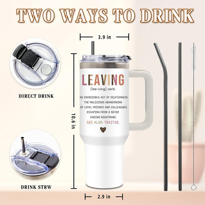 Funny Saying Tumbler 40oz, Insulated Motivational Gifts for Women Man | Minimalist Design Tumbler Leakproof, Depression Support Gift for Women Man, Fathers Day Birthday Gift for Coworker, 1 Pack