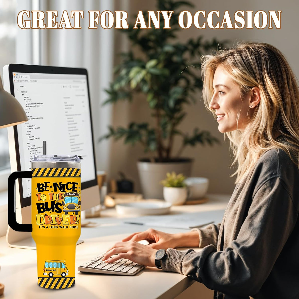 Funny Saying Tumbler 40oz, Insulated Motivational Gifts for Women Man | Minimalist Design Tumbler Leakproof, Depression Support Gift for Women Man, Fathers Day Birthday Gift for Coworker, 1 Pack