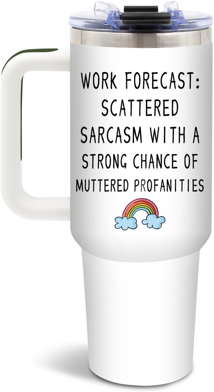 Funny Saying Tumbler 40oz, Insulated Motivational Gifts for Women Man | Minimalist Design Tumbler Leakproof, Depression Support Gift for Women Man, Fathers Day Birthday Gift for Coworker, 1 Pack