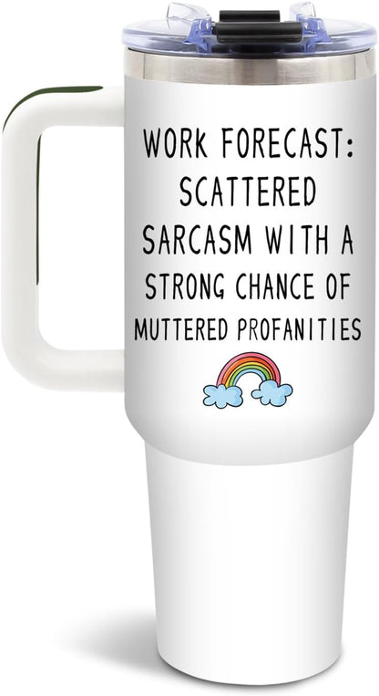 Funny Saying Tumbler 40oz, Insulated Motivational Gifts for Women Man | Minimalist Design Tumbler Leakproof, Depression Support Gift for Women Man, Fathers Day Birthday Gift for Coworker, 1 Pack