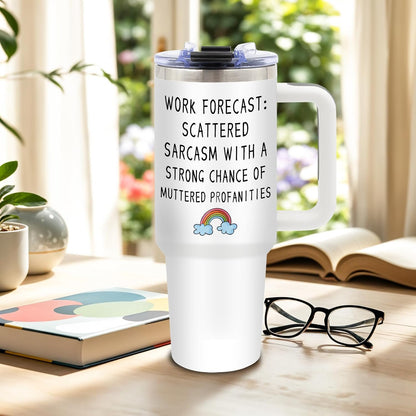 Funny Saying Tumbler 40oz, Insulated Motivational Gifts for Women Man | Minimalist Design Tumbler Leakproof, Depression Support Gift for Women Man, Fathers Day Birthday Gift for Coworker, 1 Pack