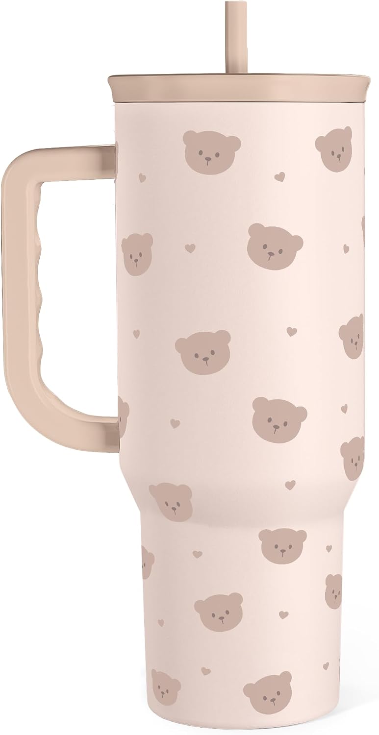 Pickleball 40oz Tumbler With Handle and Straw, Pickleball Queen Insulated Stainless Steel Travel Coffee Mug for Women Girls Players, Gift Idea for Birthday Christmas Mothers Day