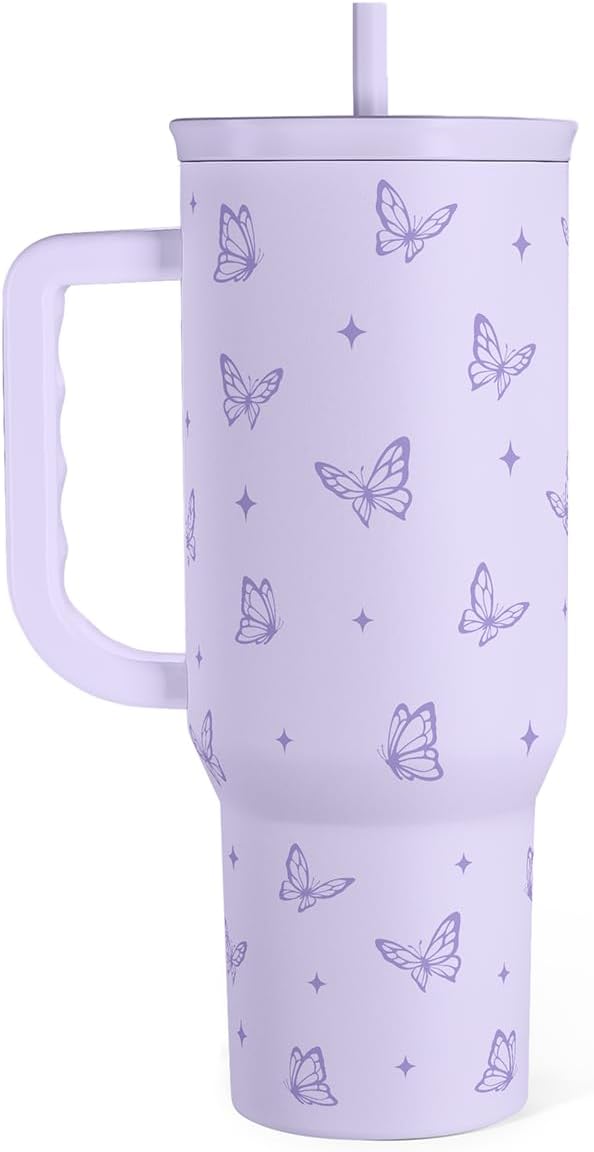 Pickleball 40oz Tumbler With Handle and Straw, Pickleball Queen Insulated Stainless Steel Travel Coffee Mug for Women Girls Players, Gift Idea for Birthday Christmas Mothers Day