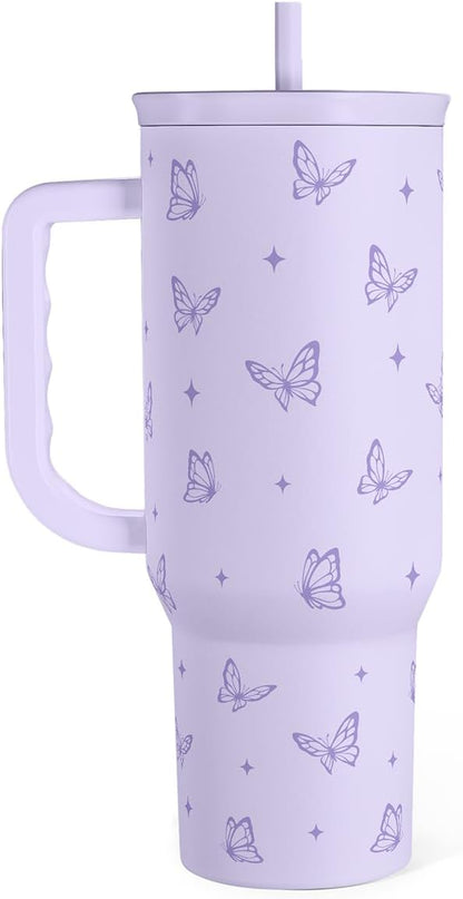 Pickleball 40oz Tumbler With Handle and Straw, Pickleball Queen Insulated Stainless Steel Travel Coffee Mug for Women Girls Players, Gift Idea for Birthday Christmas Mothers Day