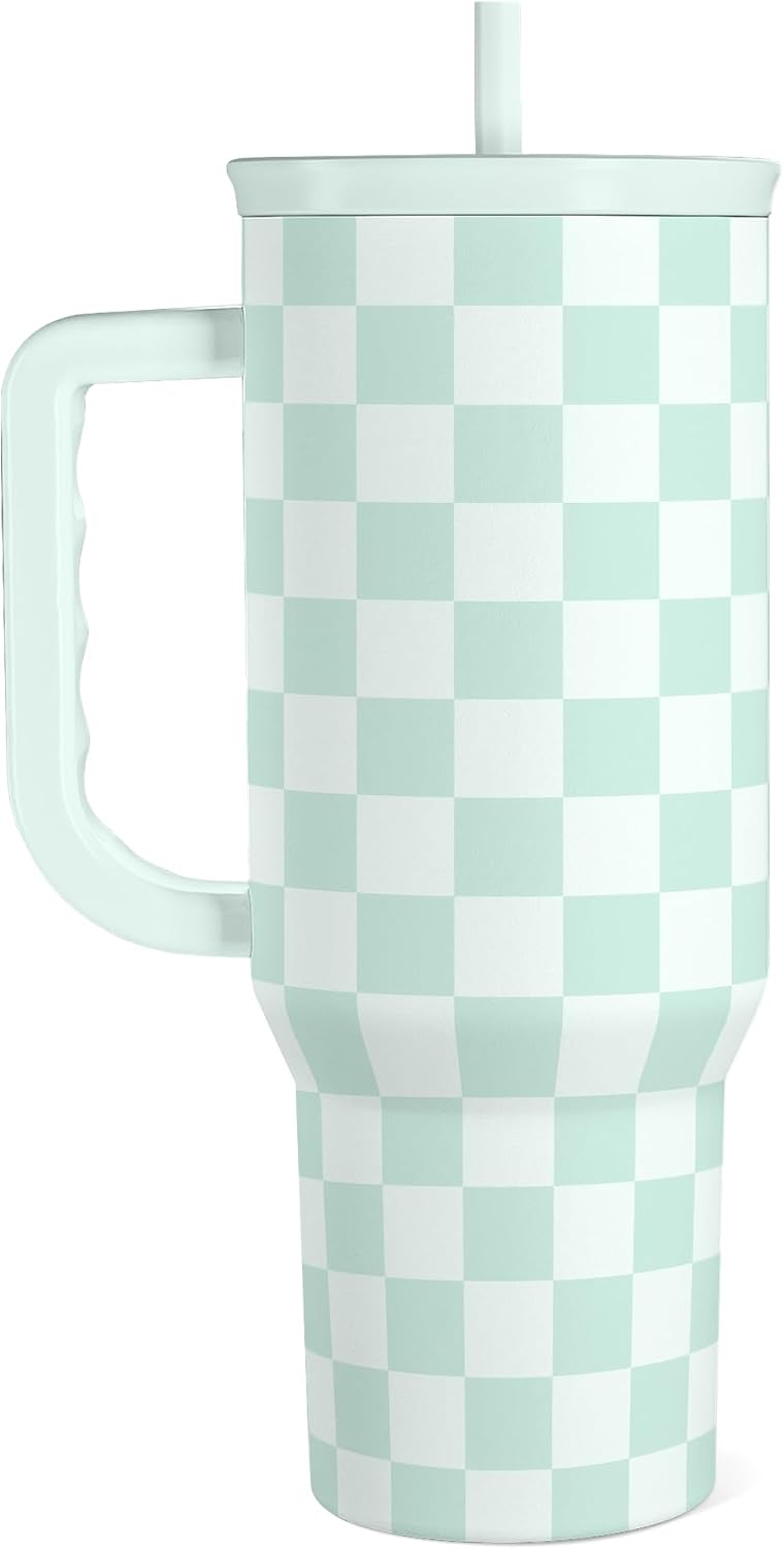 Pickleball 40oz Tumbler With Handle and Straw, Pickleball Queen Insulated Stainless Steel Travel Coffee Mug for Women Girls Players, Gift Idea for Birthday Christmas Mothers Day