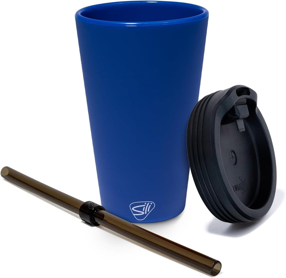 16oz Silicone Straw Tumbler with 2-in-1 Lid – Unbreakable, Non-Toxic, Dishwasher Safe & Spill Proof Tumbler – Leakproof Travel Mug for Coffee, Juice, Cocktail (Classic Green, smoke)