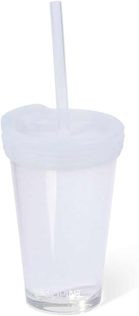 16oz Silicone Straw Tumbler with 2-in-1 Lid – Unbreakable, Non-Toxic, Dishwasher Safe & Spill Proof Tumbler – Leakproof Travel Mug for Coffee, Juice, Cocktail (Classic Green, smoke)