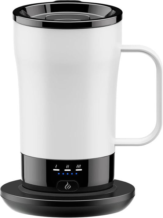 Self-Heating Coffee Mug, 14oz Heated Coffee Mug - Rechargeable Temperature Control Coffee Mug Keep Coffee Hot, Smart Mug Great Gift for Coffee Lovers & Slow Sippers