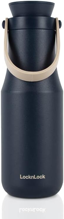 Metro Tumbler Stainless Steel Vacuum Insulated Double Cap Travel Mug - Water Coffee Cup w/Hand Strap for Home, Office, Outdoor Works Great for Cold Drinks and Hot Beverages (Gray, 16oz)