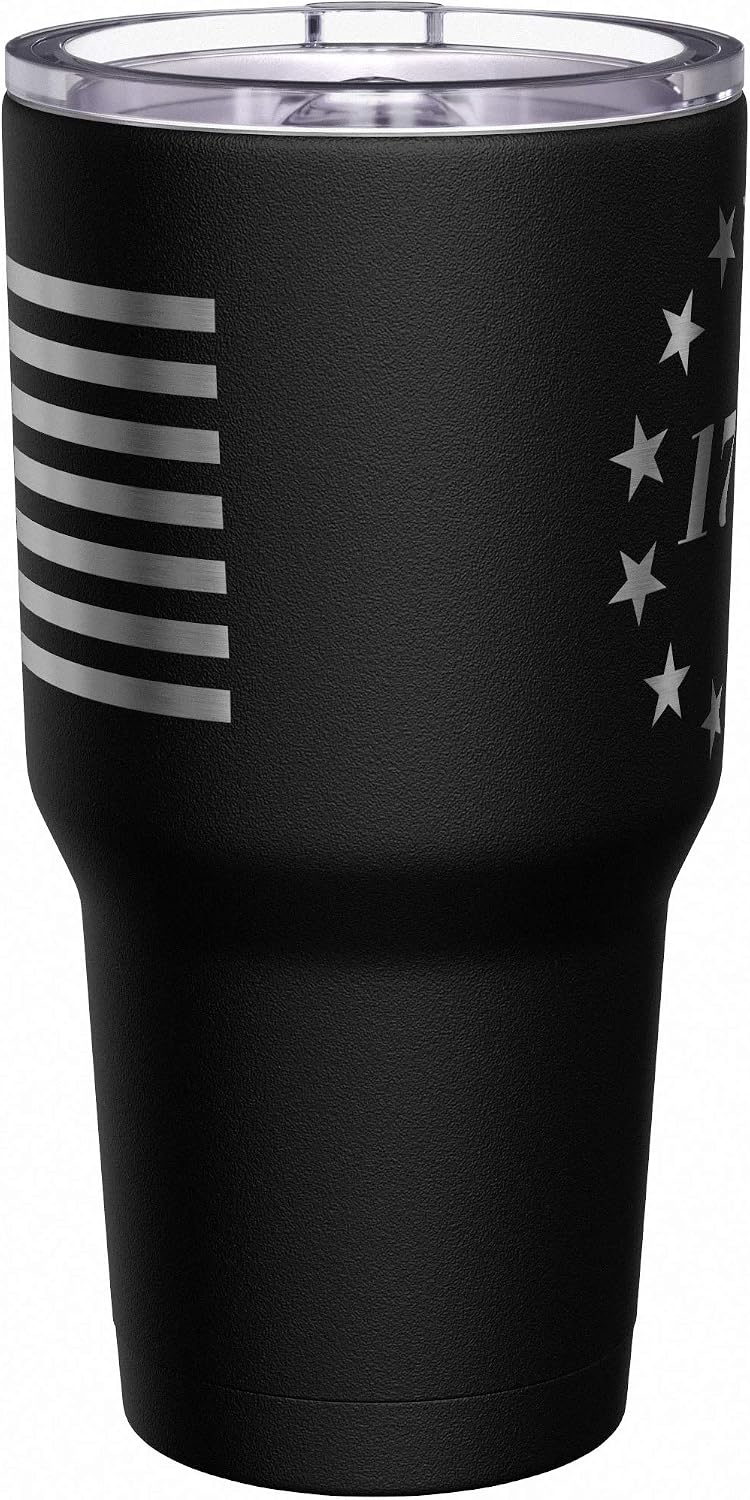 Born To Fish - Forced To Work - Fishing Travel Mug - American Flag Coffee Travel Mug - Dad Fishing Tumbler - Double Insulated Tumbler - 30 oz - Colors B