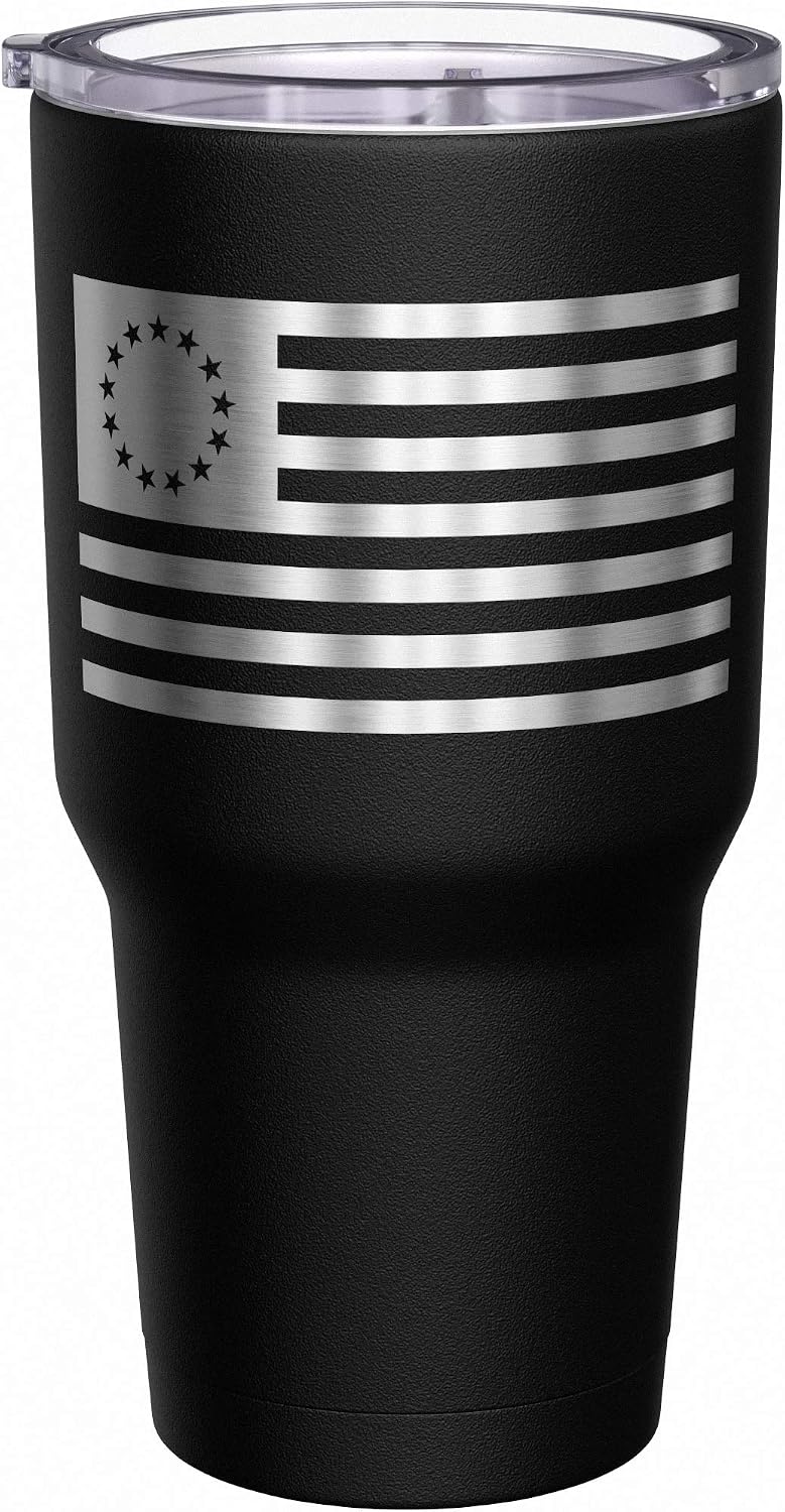 Born To Fish - Forced To Work - Fishing Travel Mug - American Flag Coffee Travel Mug - Dad Fishing Tumbler - Double Insulated Tumbler - 30 oz - Colors B