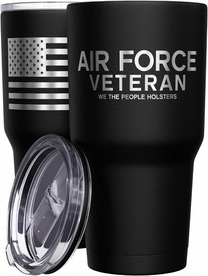 Born To Fish - Forced To Work - Fishing Travel Mug - American Flag Coffee Travel Mug - Dad Fishing Tumbler - Double Insulated Tumbler - 30 oz - Colors B