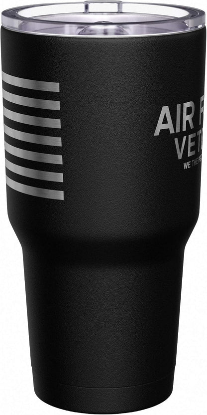 Born To Fish - Forced To Work - Fishing Travel Mug - American Flag Coffee Travel Mug - Dad Fishing Tumbler - Double Insulated Tumbler - 30 oz - Colors B