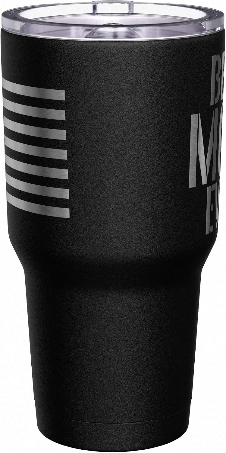 Born To Fish - Forced To Work - Fishing Travel Mug - American Flag Coffee Travel Mug - Dad Fishing Tumbler - Double Insulated Tumbler - 30 oz - Colors B