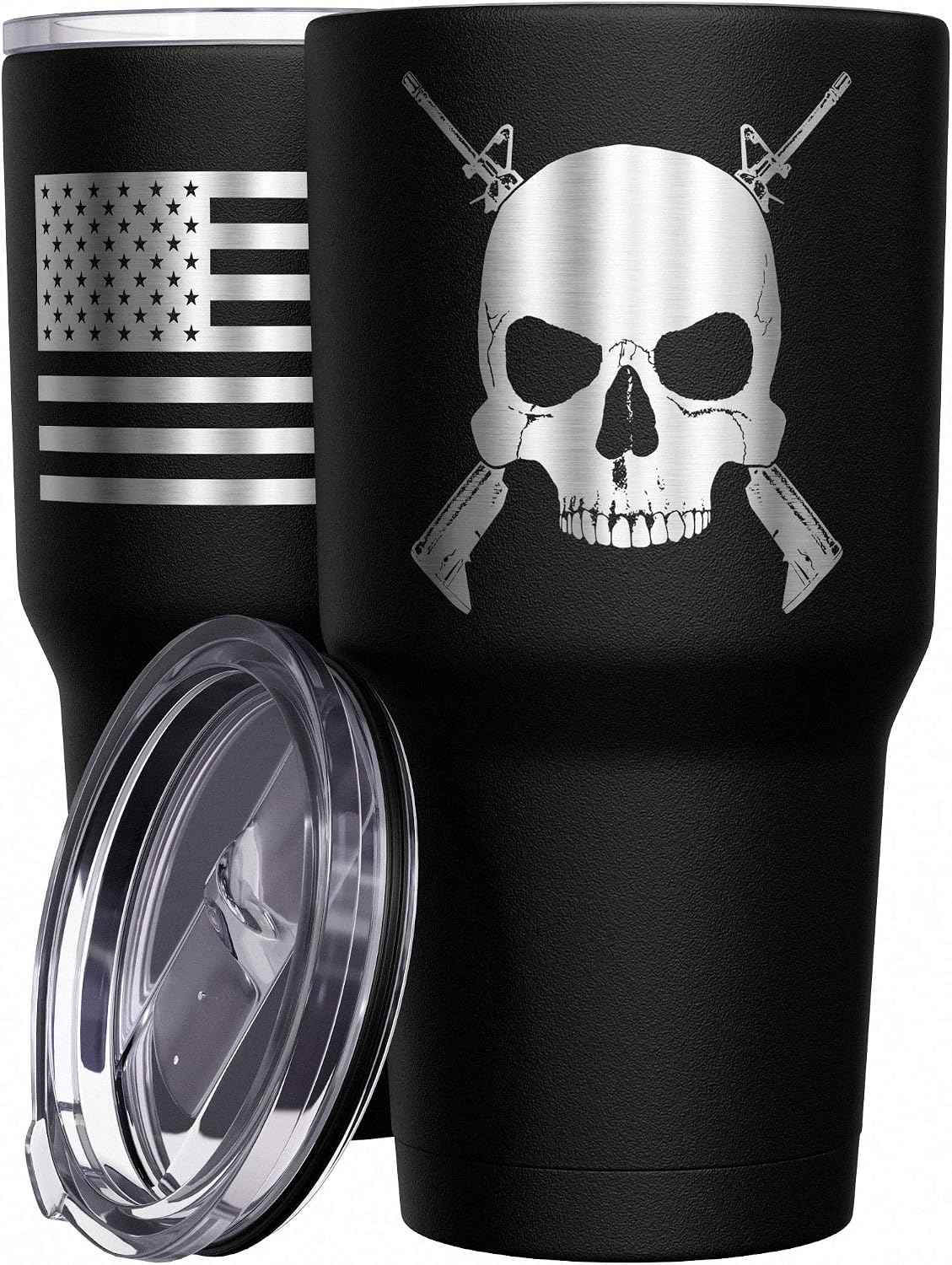 Born To Fish - Forced To Work - Fishing Travel Mug - American Flag Coffee Travel Mug - Dad Fishing Tumbler - Double Insulated Tumbler - 30 oz - Colors B