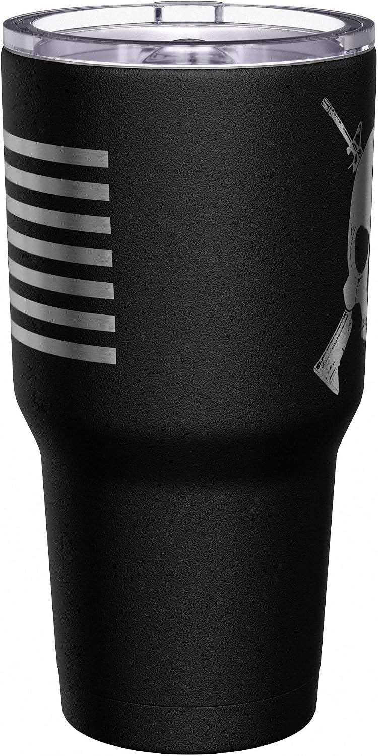 Born To Fish - Forced To Work - Fishing Travel Mug - American Flag Coffee Travel Mug - Dad Fishing Tumbler - Double Insulated Tumbler - 30 oz - Colors B