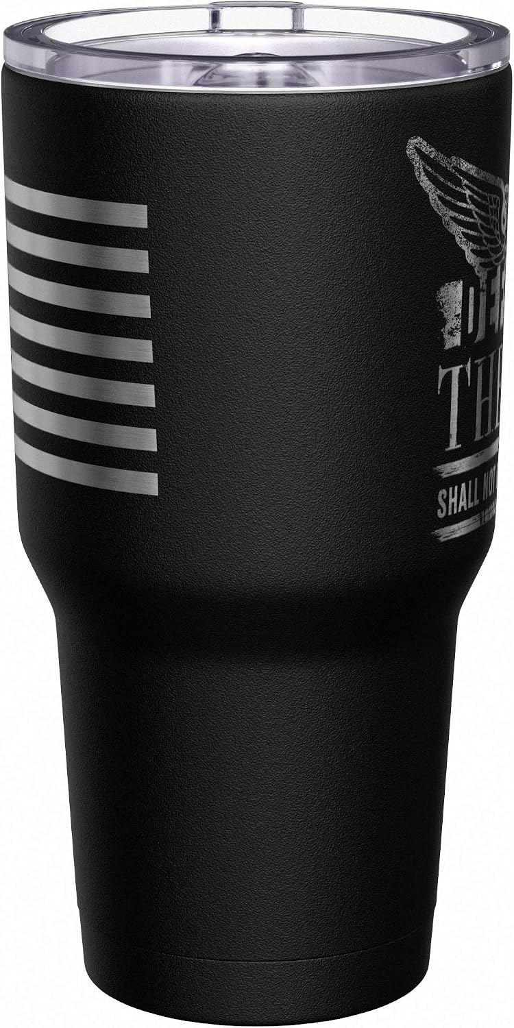 Born To Fish - Forced To Work - Fishing Travel Mug - American Flag Coffee Travel Mug - Dad Fishing Tumbler - Double Insulated Tumbler - 30 oz - Colors B