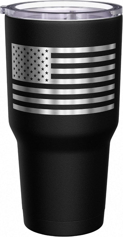 Born To Fish - Forced To Work - Fishing Travel Mug - American Flag Coffee Travel Mug - Dad Fishing Tumbler - Double Insulated Tumbler - 30 oz - Colors B