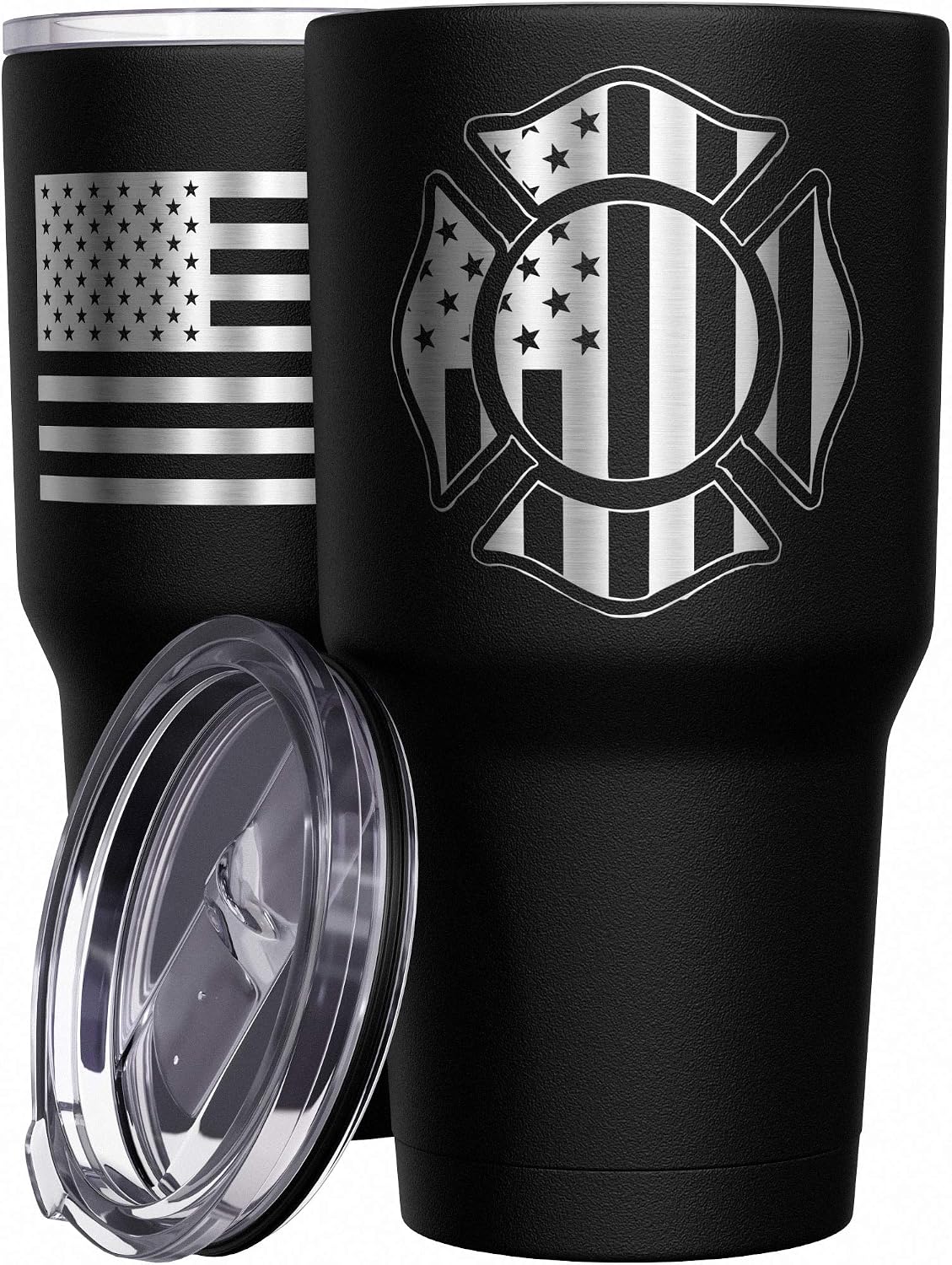 Born To Fish - Forced To Work - Fishing Travel Mug - American Flag Coffee Travel Mug - Dad Fishing Tumbler - Double Insulated Tumbler - 30 oz - Colors B