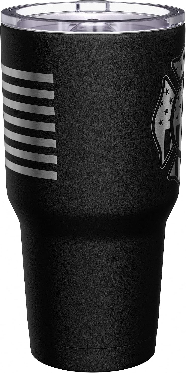 Born To Fish - Forced To Work - Fishing Travel Mug - American Flag Coffee Travel Mug - Dad Fishing Tumbler - Double Insulated Tumbler - 30 oz - Colors B