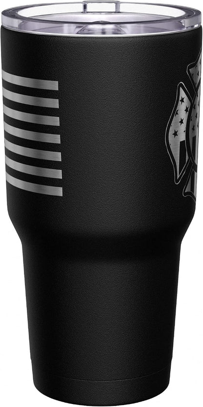 Born To Fish - Forced To Work - Fishing Travel Mug - American Flag Coffee Travel Mug - Dad Fishing Tumbler - Double Insulated Tumbler - 30 oz - Colors B