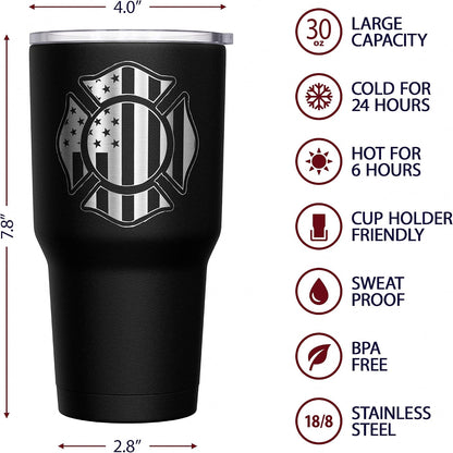 Born To Fish - Forced To Work - Fishing Travel Mug - American Flag Coffee Travel Mug - Dad Fishing Tumbler - Double Insulated Tumbler - 30 oz - Colors B