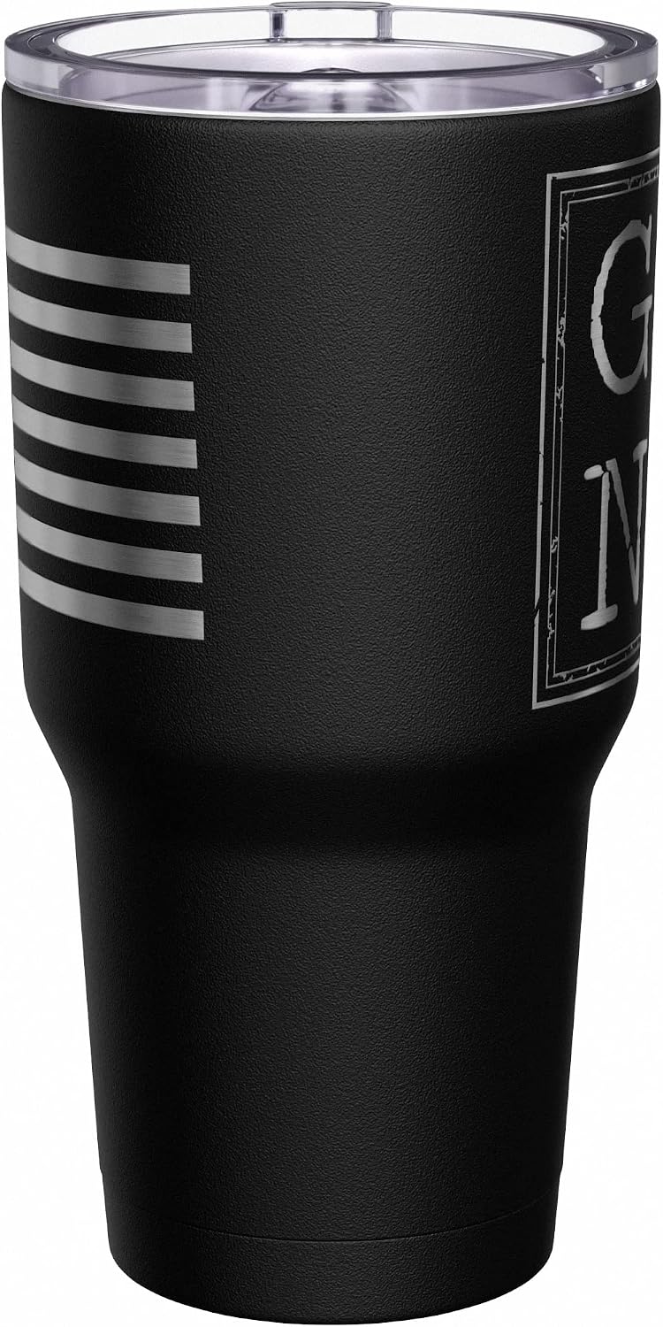 Born To Fish - Forced To Work - Fishing Travel Mug - American Flag Coffee Travel Mug - Dad Fishing Tumbler - Double Insulated Tumbler - 30 oz - Colors B