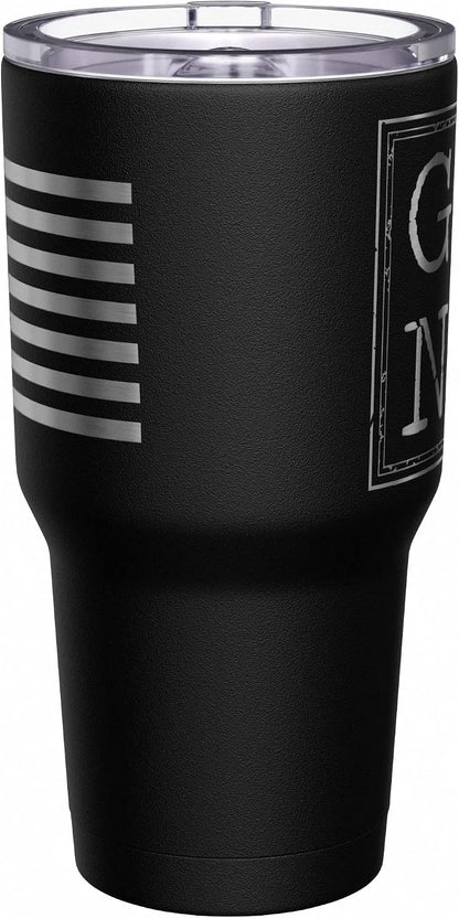 Born To Fish - Forced To Work - Fishing Travel Mug - American Flag Coffee Travel Mug - Dad Fishing Tumbler - Double Insulated Tumbler - 30 oz - Colors B