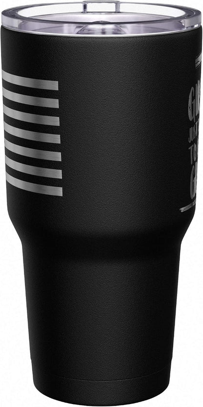 Born To Fish - Forced To Work - Fishing Travel Mug - American Flag Coffee Travel Mug - Dad Fishing Tumbler - Double Insulated Tumbler - 30 oz - Colors B