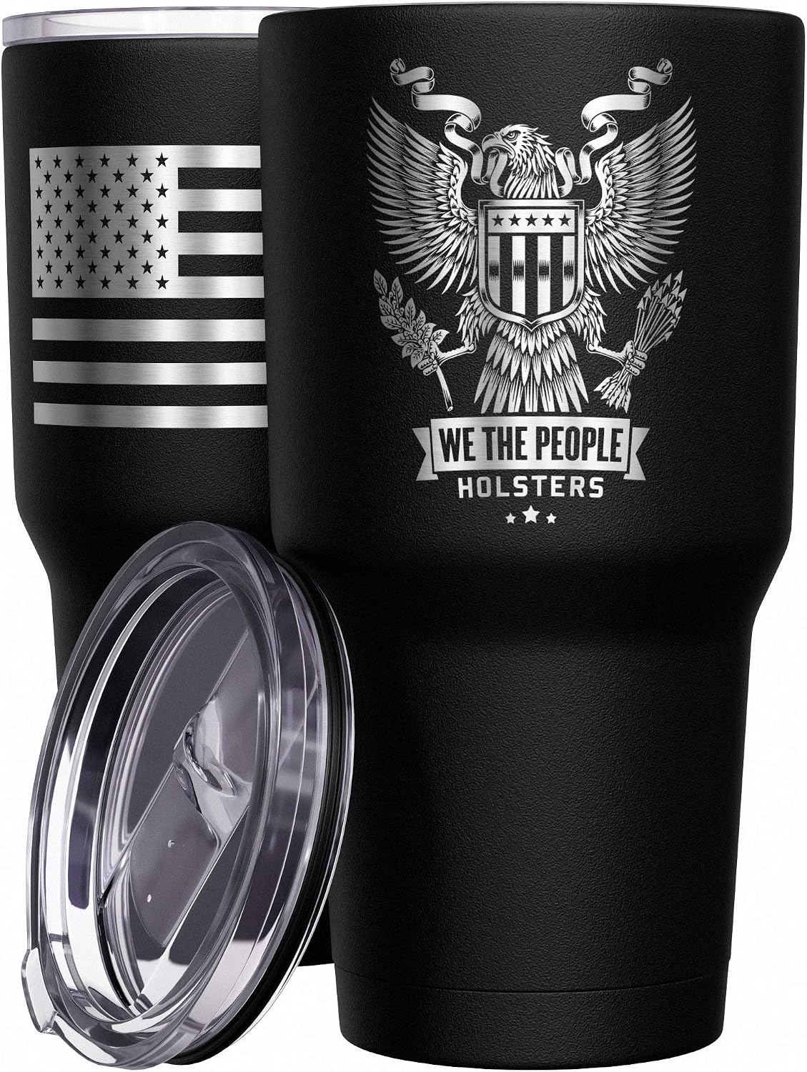 Born To Fish - Forced To Work - Fishing Travel Mug - American Flag Coffee Travel Mug - Dad Fishing Tumbler - Double Insulated Tumbler - 30 oz - Colors B