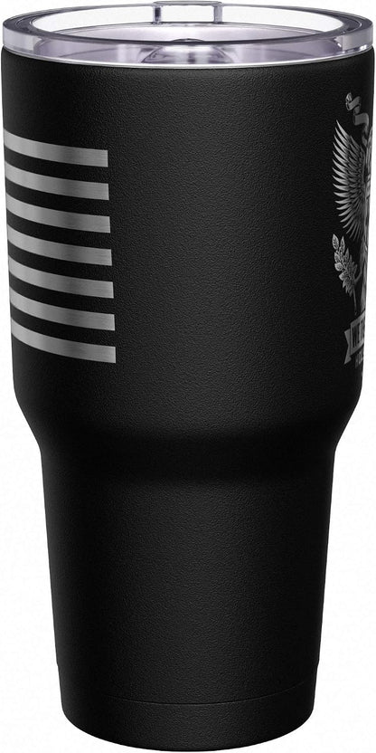 Born To Fish - Forced To Work - Fishing Travel Mug - American Flag Coffee Travel Mug - Dad Fishing Tumbler - Double Insulated Tumbler - 30 oz - Colors B