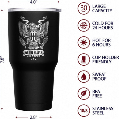 Born To Fish - Forced To Work - Fishing Travel Mug - American Flag Coffee Travel Mug - Dad Fishing Tumbler - Double Insulated Tumbler - 30 oz - Colors B