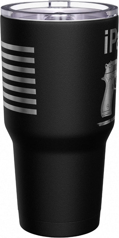 Born To Fish - Forced To Work - Fishing Travel Mug - American Flag Coffee Travel Mug - Dad Fishing Tumbler - Double Insulated Tumbler - 30 oz - Colors B