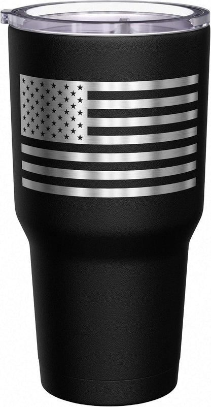 Born To Fish - Forced To Work - Fishing Travel Mug - American Flag Coffee Travel Mug - Dad Fishing Tumbler - Double Insulated Tumbler - 30 oz - Colors B