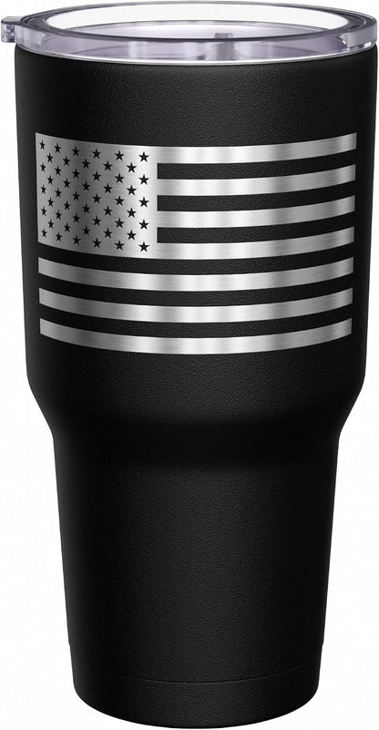 Born To Fish - Forced To Work - Fishing Travel Mug - American Flag Coffee Travel Mug - Dad Fishing Tumbler - Double Insulated Tumbler - 30 oz - Colors B