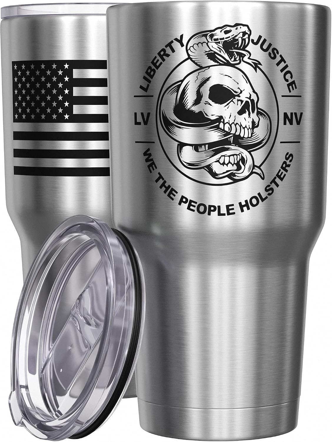 Born To Fish - Forced To Work - Fishing Travel Mug - American Flag Coffee Travel Mug - Dad Fishing Tumbler - Double Insulated Tumbler - 30 oz - Colors B