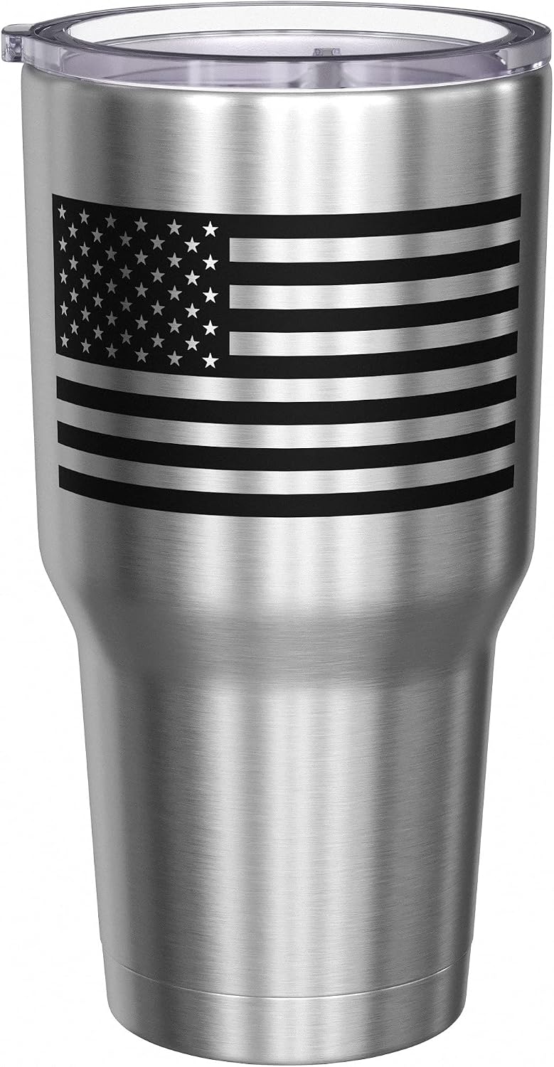 Born To Fish - Forced To Work - Fishing Travel Mug - American Flag Coffee Travel Mug - Dad Fishing Tumbler - Double Insulated Tumbler - 30 oz - Colors B