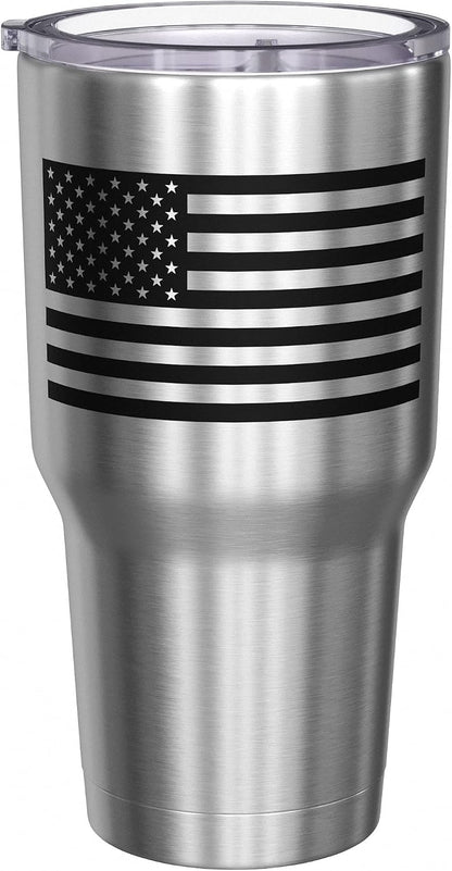 Born To Fish - Forced To Work - Fishing Travel Mug - American Flag Coffee Travel Mug - Dad Fishing Tumbler - Double Insulated Tumbler - 30 oz - Colors B