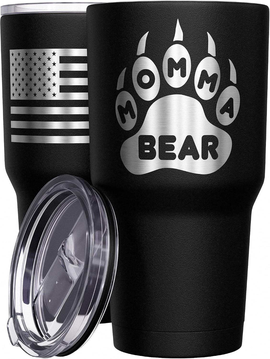 Born To Fish - Forced To Work - Fishing Travel Mug - American Flag Coffee Travel Mug - Dad Fishing Tumbler - Double Insulated Tumbler - 30 oz - Colors B