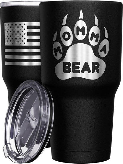 Born To Fish - Forced To Work - Fishing Travel Mug - American Flag Coffee Travel Mug - Dad Fishing Tumbler - Double Insulated Tumbler - 30 oz - Colors B
